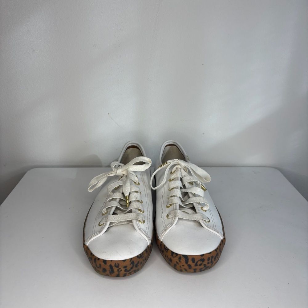 Keds- White Sneakers with Leopard Print